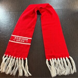Red Indiana University Scarf with Fringe VTG